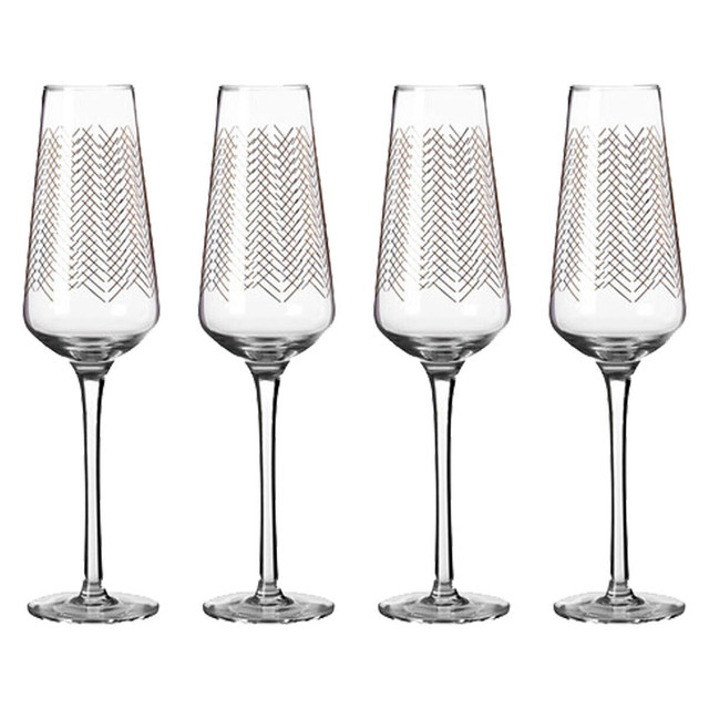 premier housewares Set Of Four Jazz Champagne Glasses