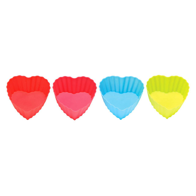premier housewares Set Of Four Non Stick Heart Silicone Moulds