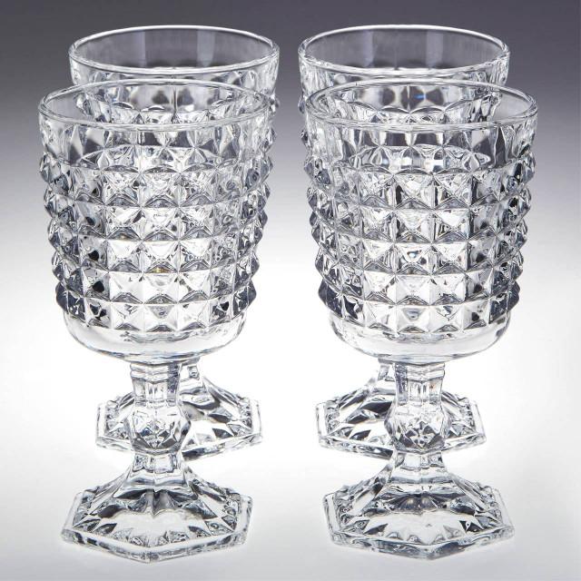 Premier Housewares Set Of Four Pyramid Wine Goblets