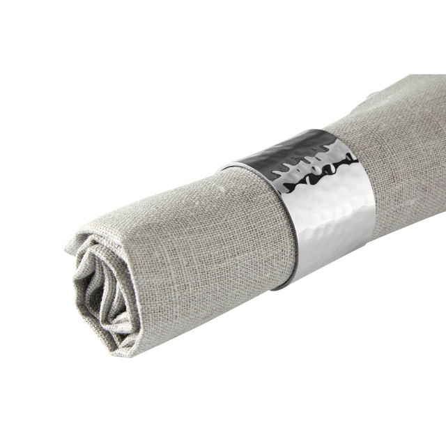Premier Housewares Set Of Four Silver Finish Napkin Rings
