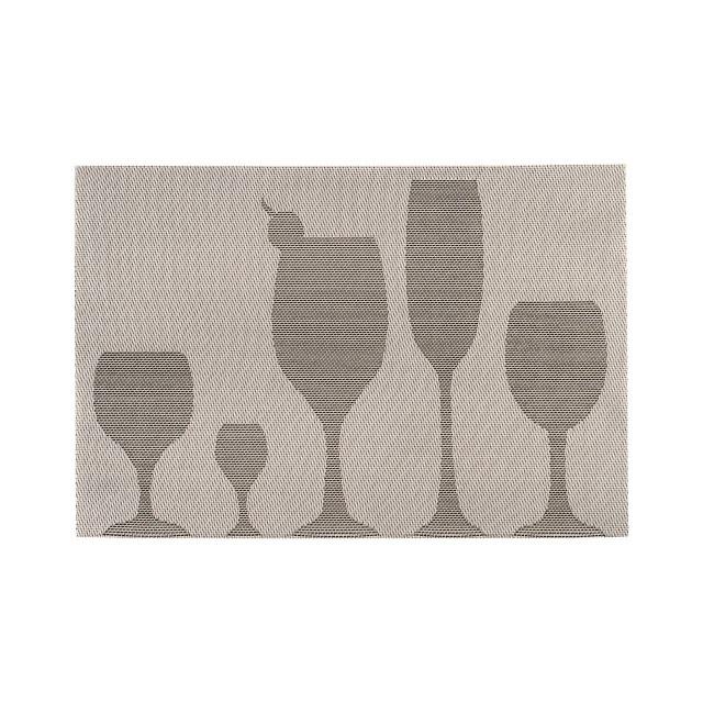 Premier Housewares Set Of Four Silver Pvc Stemware Design Placemats