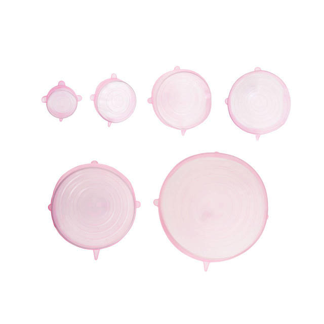 Premier Housewares Set Of Six Zing Pink Silicone Lids