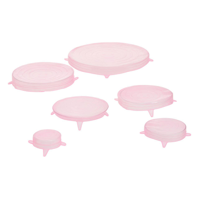 Premier Housewares Set Of Six Zing Pink Silicone Lids