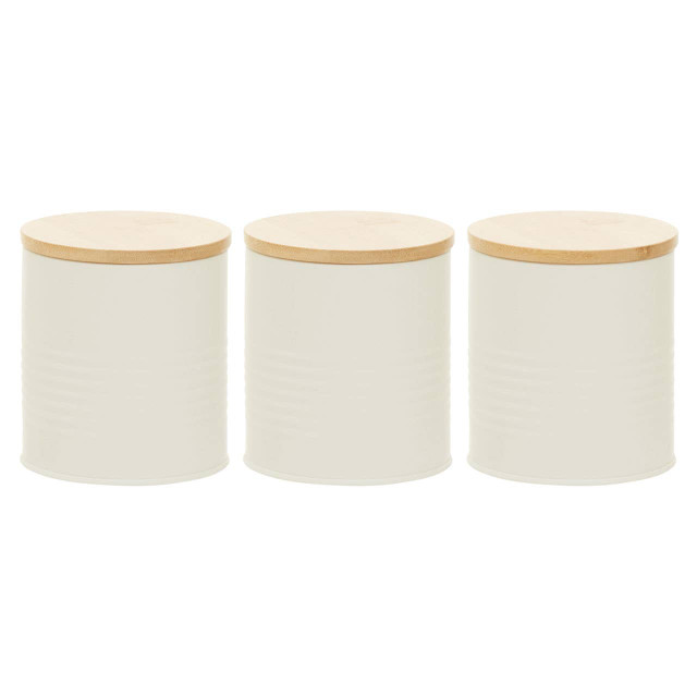 Premier Housewares Set Of Three Alton Cream Cannisters