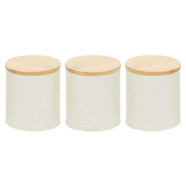 Premier Housewares Set Of Three Alton Cream Cannisters