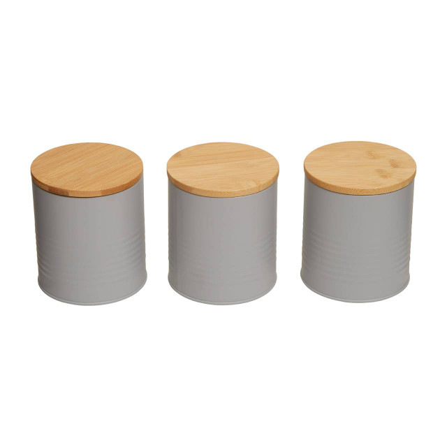 Premier Housewares Set Of Three Alton Grey Cannisters