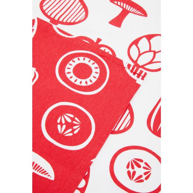 Premier Housewares Set Of Three Besa Red Tea Towels