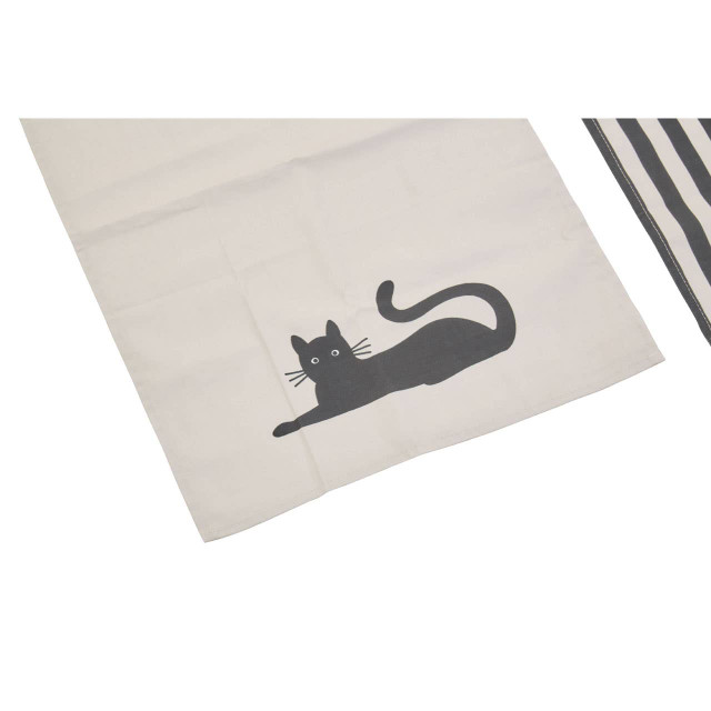 Premier Housewares Set Of Three Black Cat Tea Towels
