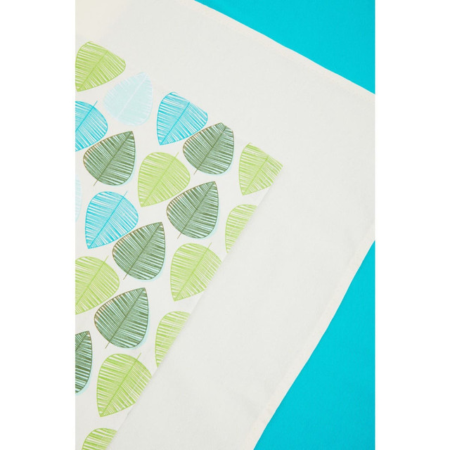 Premier Housewares Set Of Three Green Leaf Tea Towels