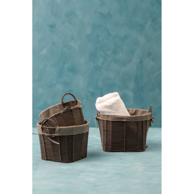 Premier Housewares Set Of Three Lida Grey Round Storage Baskets