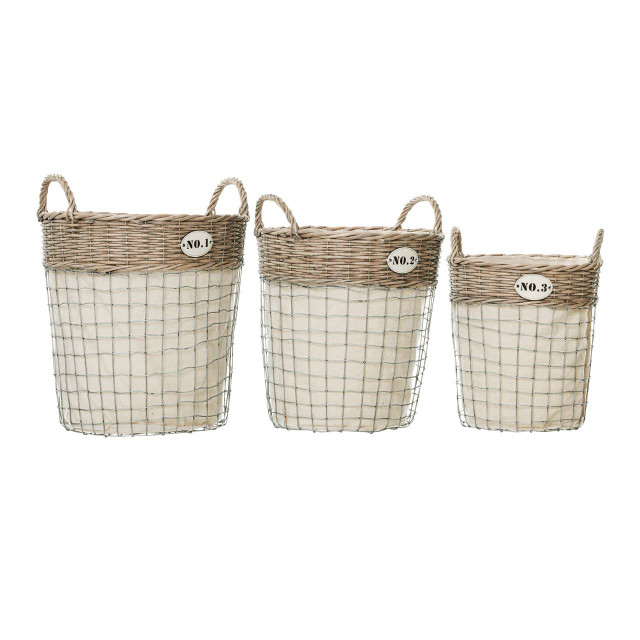 Premier Housewares Set Of Three Lida Round Laundry Baskets