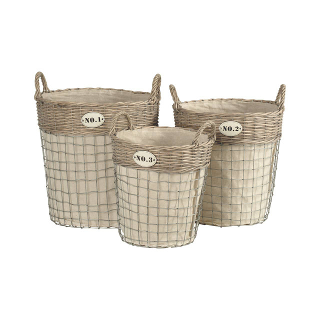 premier housewares Set Of Three Lida Round Laundry Baskets