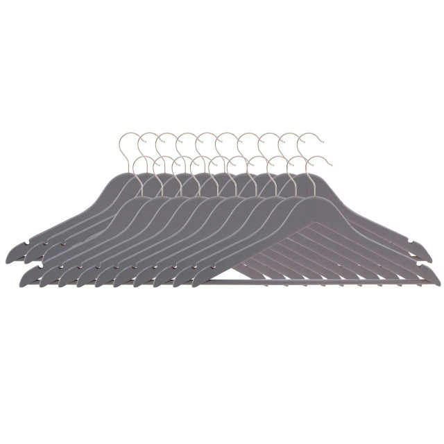 Premier Housewares Set Of Twenty Matte Grey Clothes Hangers