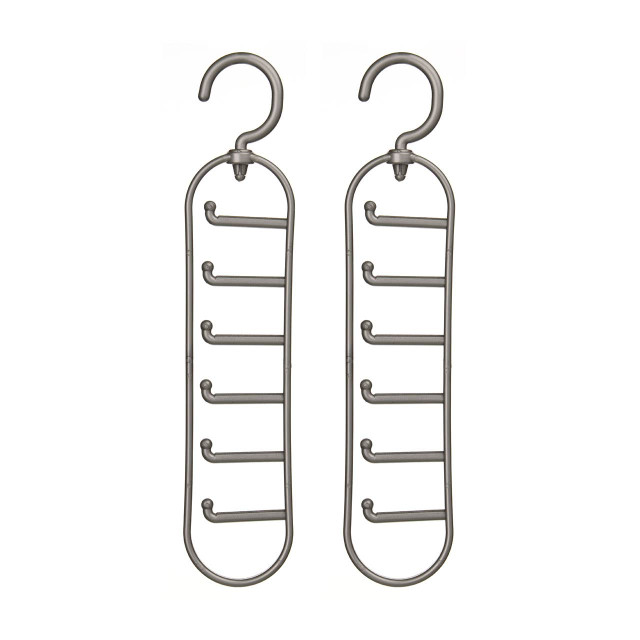 premier housewares Set Of Two Grey Plastic Tie Organiser