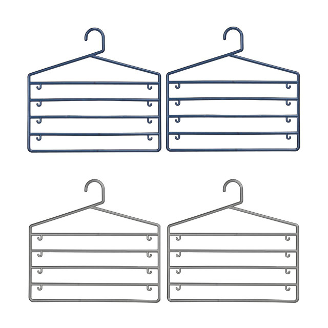 Premier Housewares Set Of Two Grey Plastic Trouser Organiser