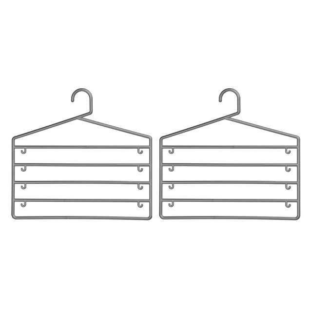 premier housewares Set Of Two Grey Plastic Trouser Organiser
