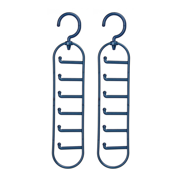 premier housewares Set Of Two Indigo Plastic Tie Organiser