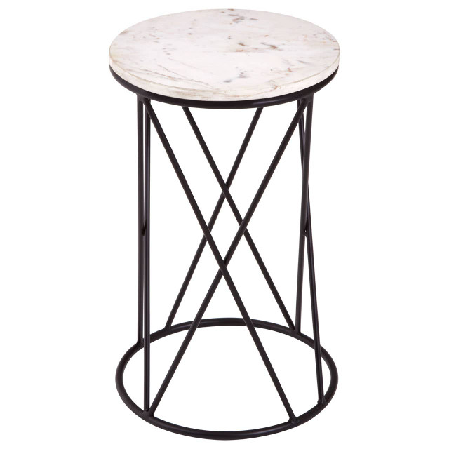 Premier Housewares Shalimar Cross Design Round Side Table