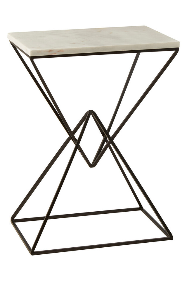 premier housewares Shalimar Marble top Rectangular Side Table