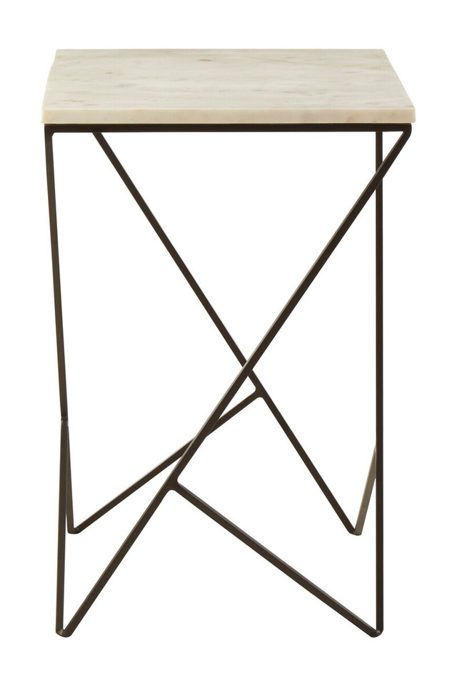 Premier Housewares Shalimar Marble Top Square Side Table
