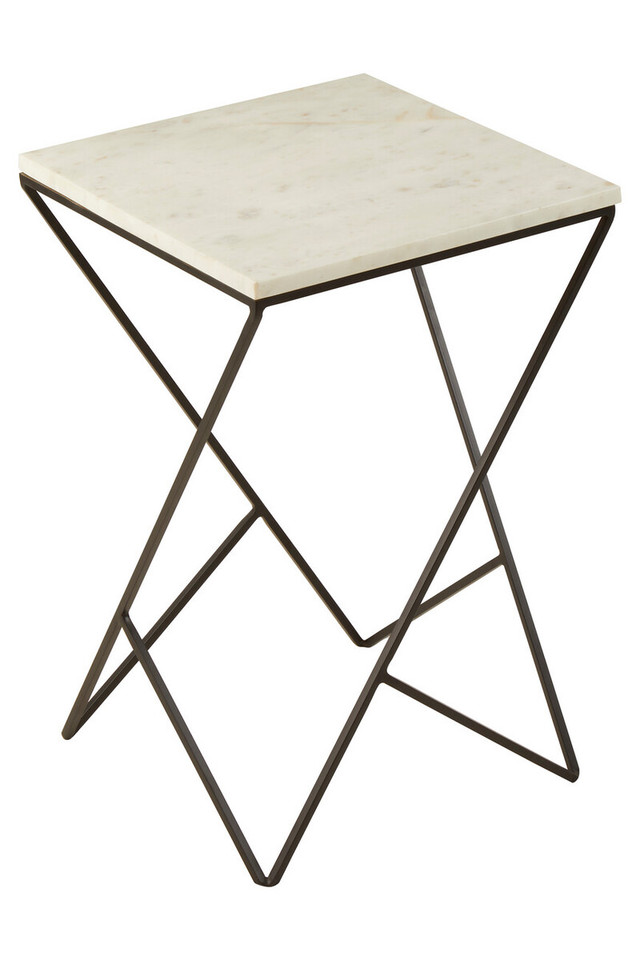 premier housewares Shalimar Marble top Square Side Table