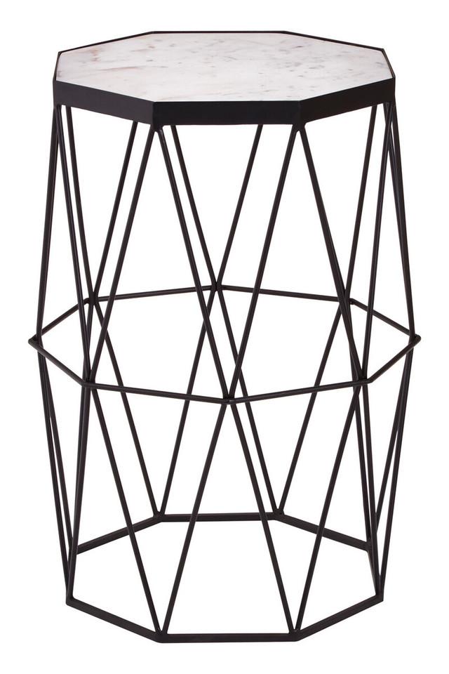 Premier Housewares Shalimar Octagonal Black Finish Side Table