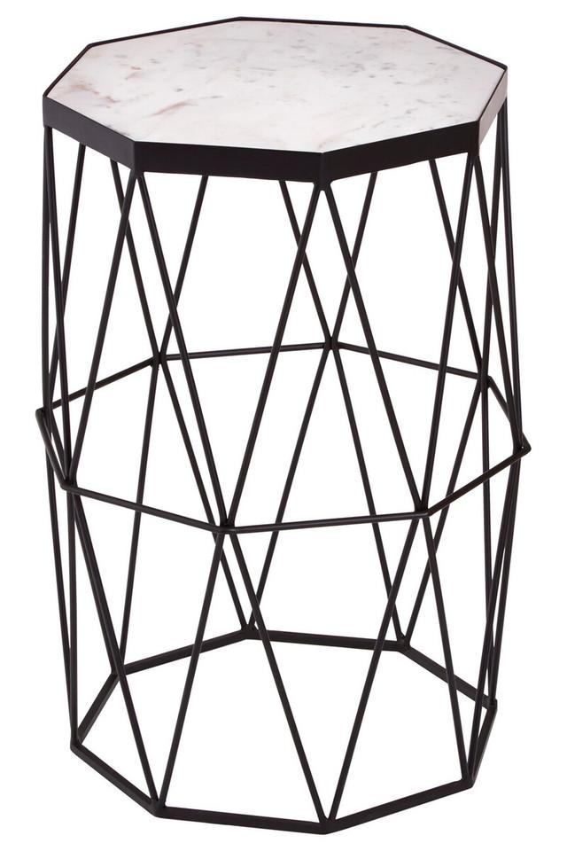premier housewares Shalimar Octagonal Black Finish Side Table