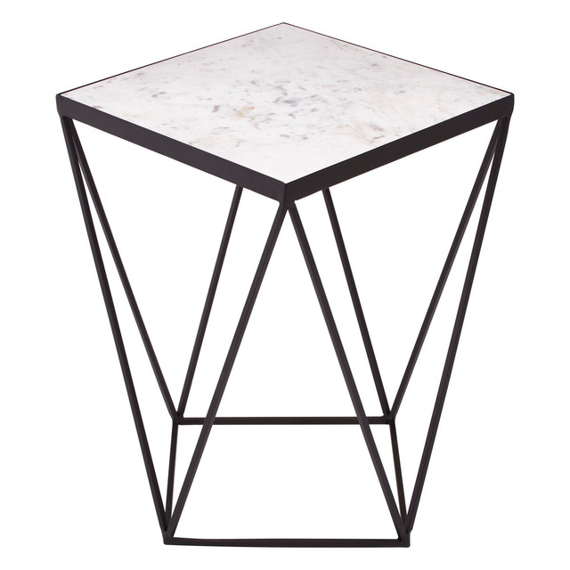 Premier Housewares Shalimar Square Black Finish Base Side Table