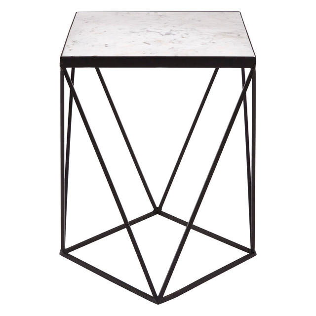 Premier Housewares Shalimar Square Black Finish Base Side Table