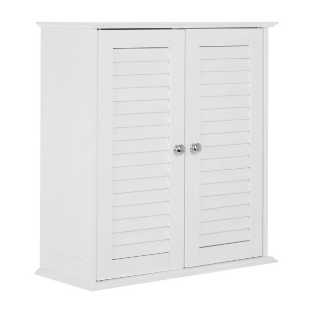 Premier Housewares Shutter White Wood 2 Door Wall Cabinet