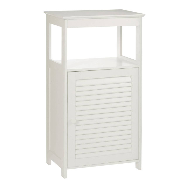 Premier Housewares Shutter White Wood Floor Cabinet