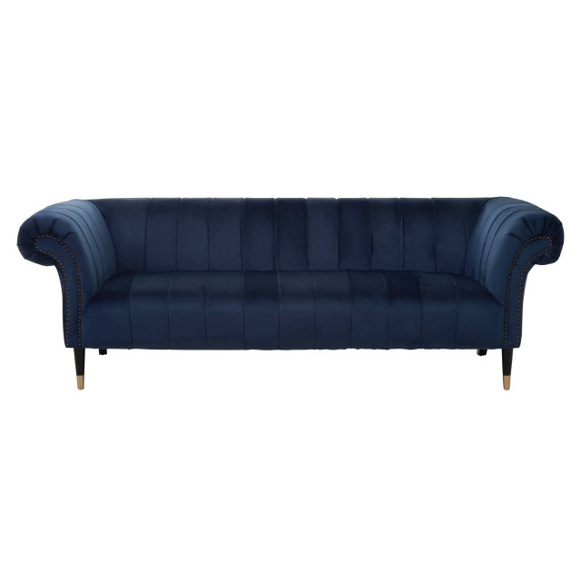 premier housewares Siena Three Seat Midnight Velvet Sofa
