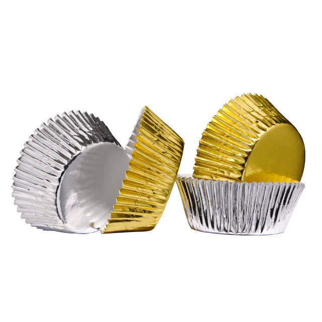 premier housewares Silver And Gold 60Pcs Medium Cupcake Cases