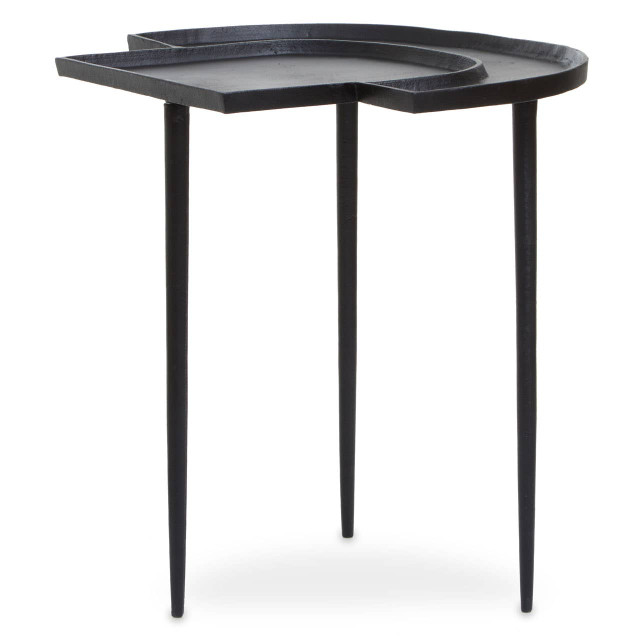 Premier Housewares Simbolo Black Nickle Top Side Table
