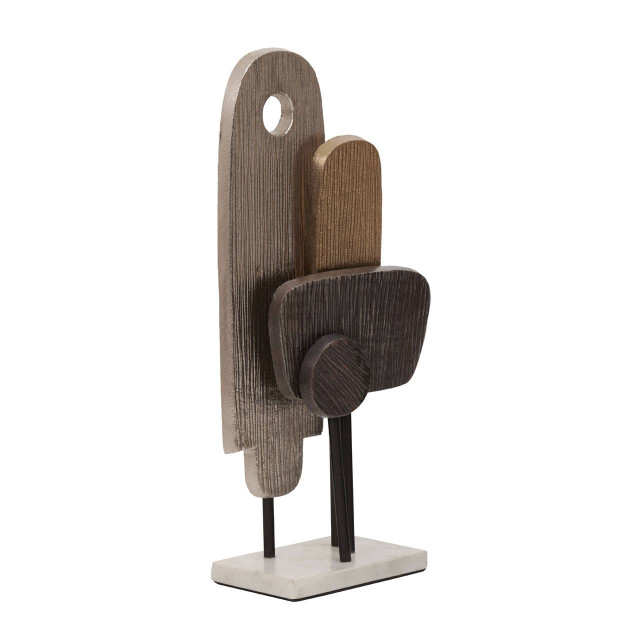 Premier Housewares Simbolo Small Assorted Colour Metal Sculpture On Marble Base