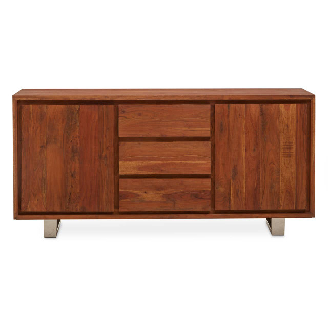 premier housewares Simla Acacia Wood 2 Doors and 3 Drawers Sideboard