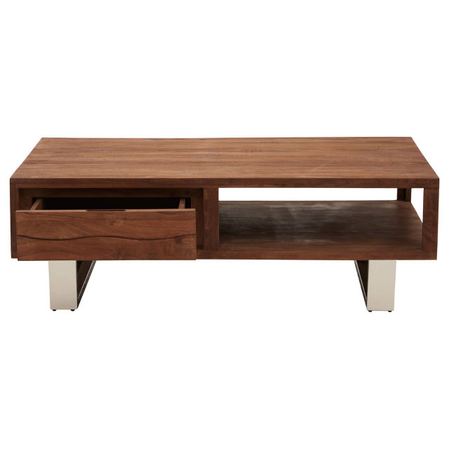 Premier Housewares Simla Acacia Wood Coffee Table With Drawer