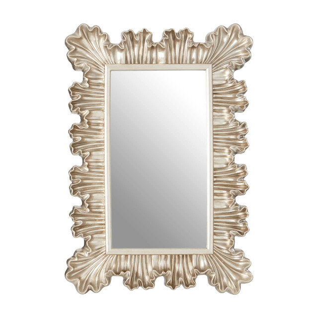 premier housewares Sinarge Champagne Finish Clamshell Design Wall Mirror
