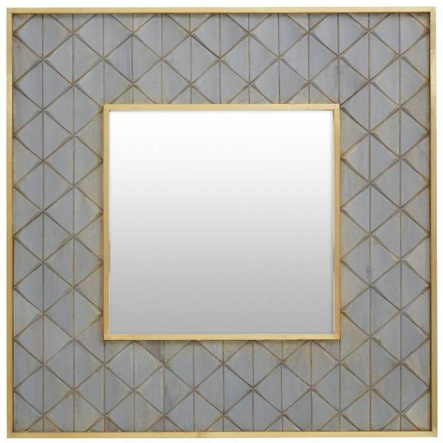 premier housewares Siro Mango Wood Square Wall Mirror