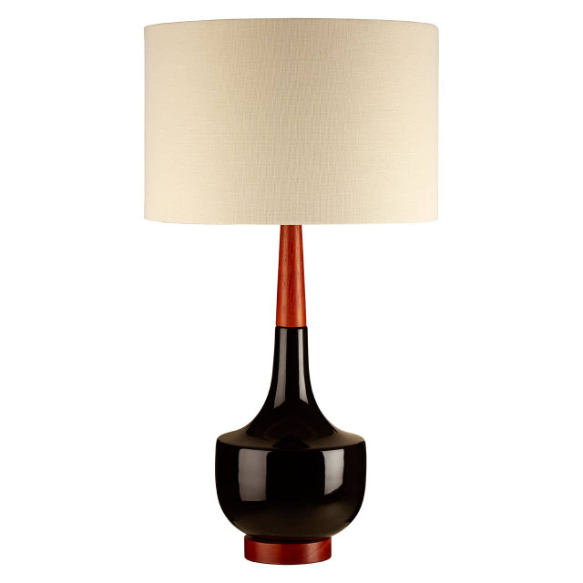 premier housewares Sirus Table Lamp with Wood And Ceramic Base