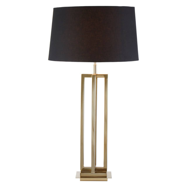 Premier Housewares Skye Gold Finish Rectangular Table Lamp