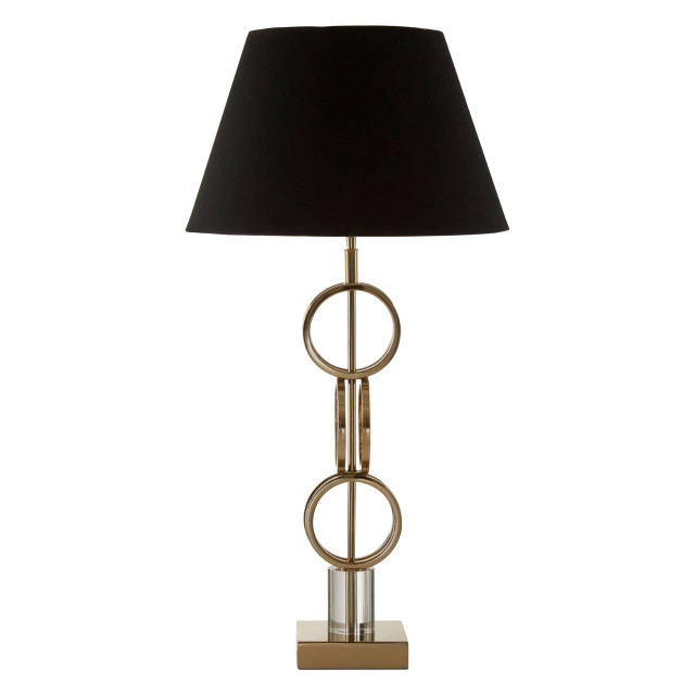 premier housewares Skye Gold Finish Table Lamp with Dual Ring Base