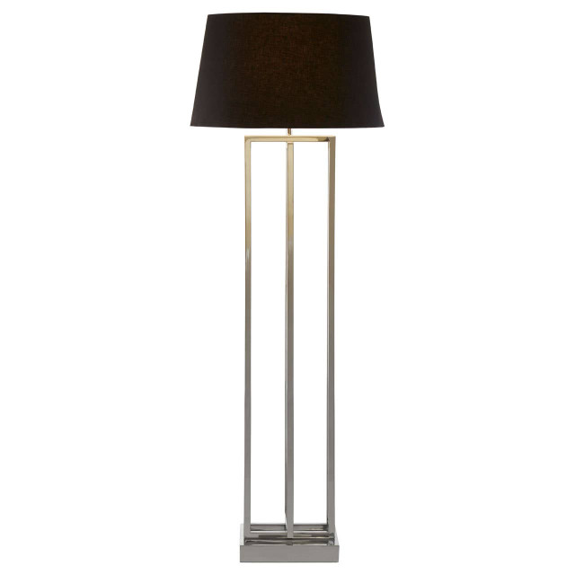 Premier Housewares Skye Nickel Finish Rectangular Floor Lamp