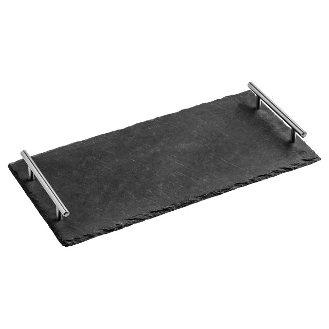 Premier Housewares Slate Tray With Stainless Steel Handles