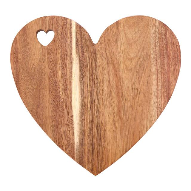 Premier Housewares Socorro Acacia Heart Chopping And Serving Board With Pink Edge