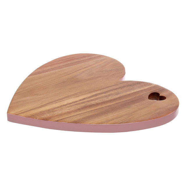 premier housewares Socorro Acacia Heart Chopping and Serving Board with Pink Edge