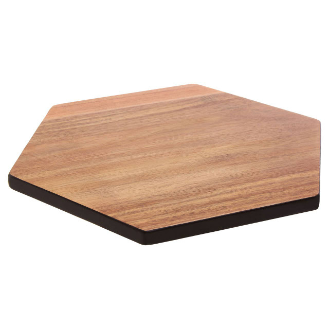 Premier Housewares Socorro Acacia Hexagonal Black Edge Chopping And Serving Board
