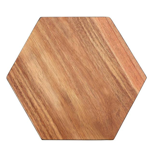 Premier Housewares Socorro Acacia Hexagonal Black Edge Chopping And Serving Board