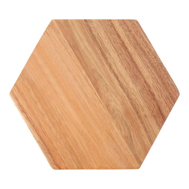 Premier Housewares Socorro Acacia Hexagonal White Edge Chopping And Serving Board