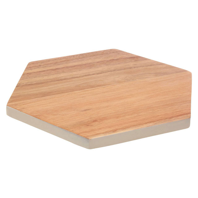 premier housewares Socorro Acacia Hexagonal White Edge Chopping and Serving Board